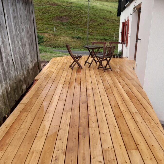 Pose de terrasses en bois et en dalles sur le secteur de S&eacute;lestat et Saint-Di&eacute;-des-Vosges Wintzenheim